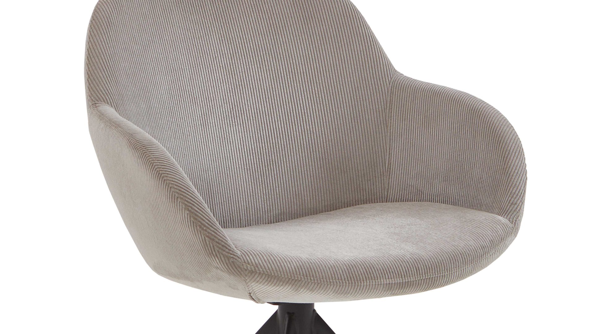 Vierfußstuhl Niehoff sitzmoebel aus Stoff in Grau NIEHOFF SITZMÖBEL Armlehnstuhl Dacapo grauer Bezug & schwarzes Eisengestell