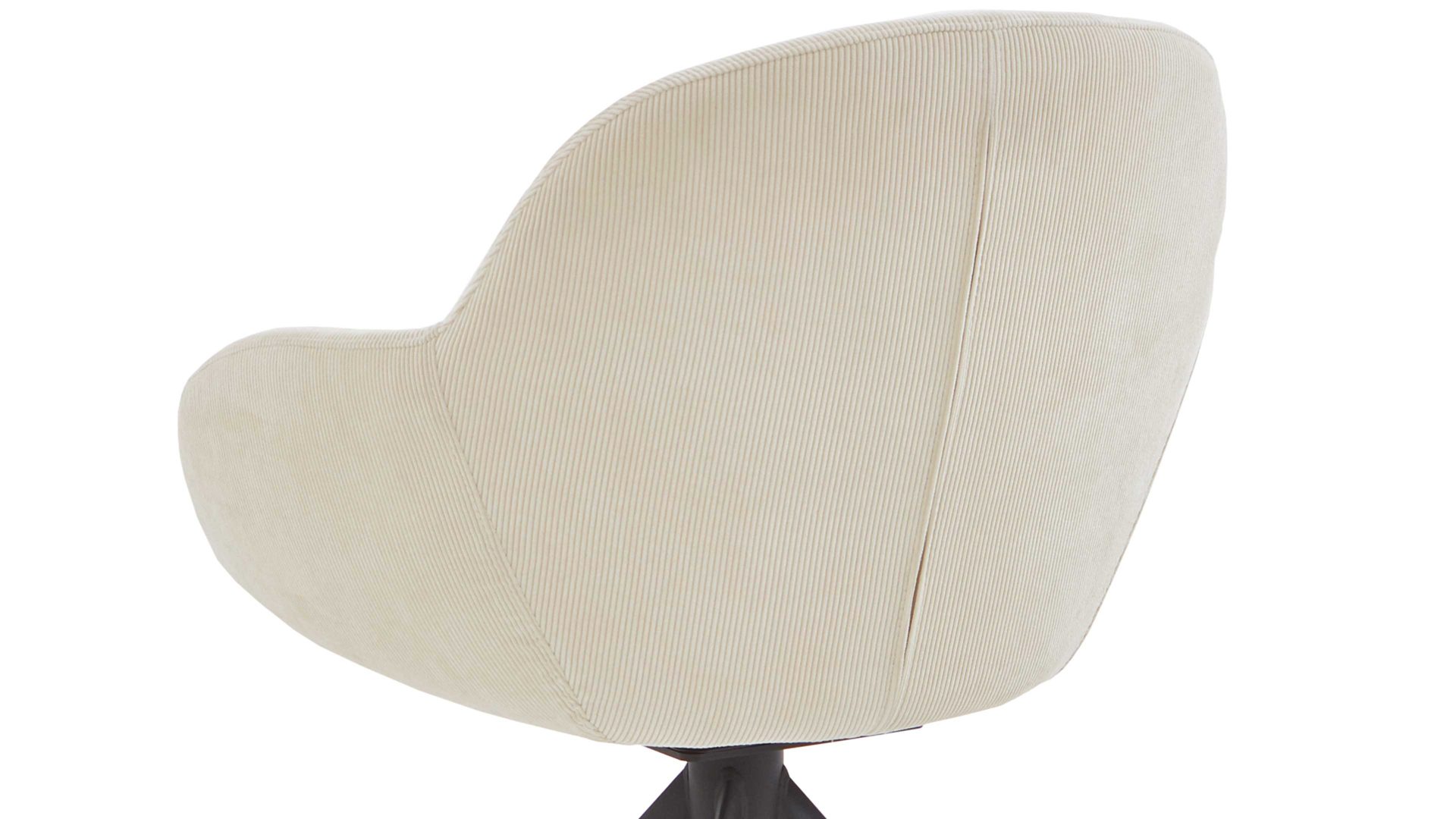 Vierfußstuhl Niehoff sitzmoebel aus Stoff in Weiß NIEHOFF SITZMÖBEL Armlehnstuhl Dacapo mit Drehfunkton cremefarbener Bezug & schwarzes Eisengestell