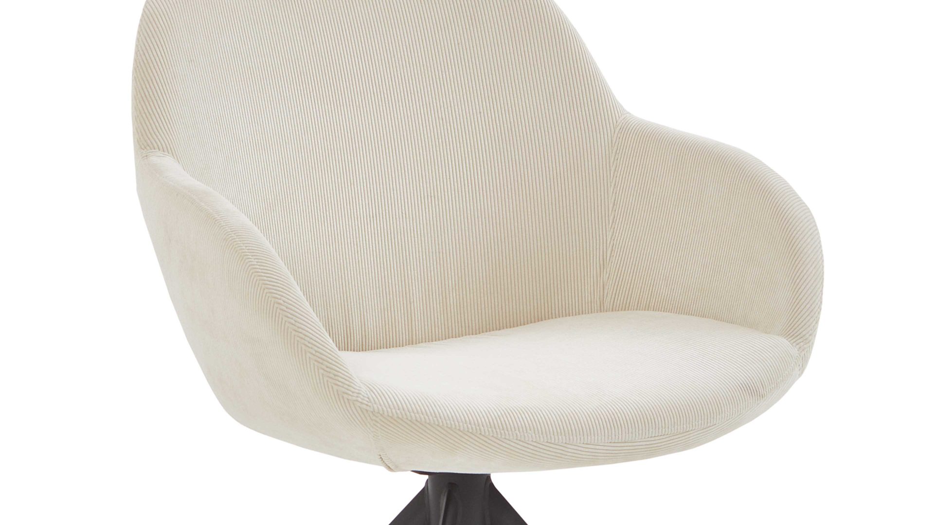 Vierfußstuhl Niehoff sitzmoebel aus Stoff in Weiß NIEHOFF SITZMÖBEL Armlehnstuhl Dacapo mit Drehfunkton cremefarbener Bezug & schwarzes Eisengestell