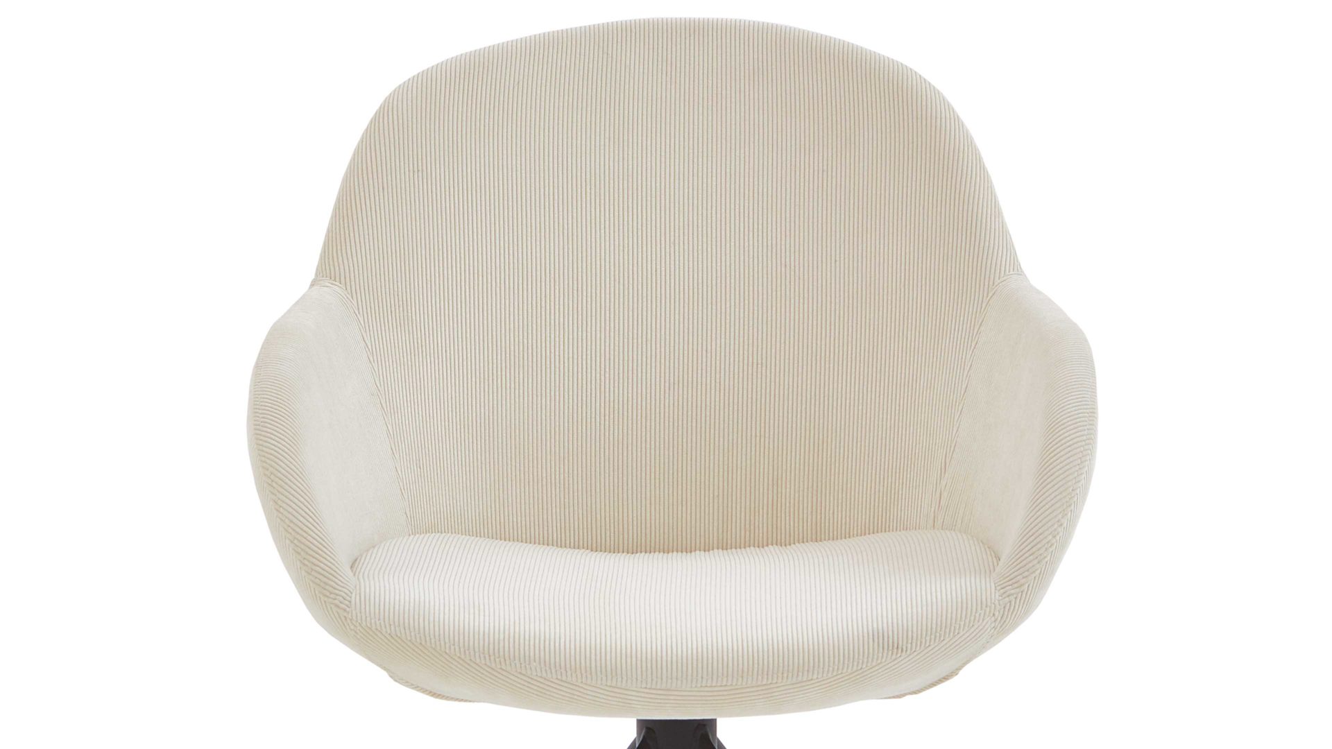 Vierfußstuhl Niehoff sitzmoebel aus Stoff in Weiß NIEHOFF SITZMÖBEL Armlehnstuhl Dacapo mit Drehfunkton cremefarbener Bezug & schwarzes Eisengestell