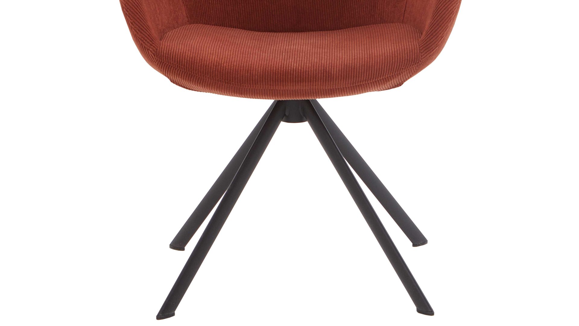 Vierfußstuhl Niehoff sitzmoebel aus Stoff in Rot NIEHOFF SITZMÖBEL Armlehnstuhl Dacapo mit Drehfunkton kupferfarbener Bezug & schwarzes Eisengestell