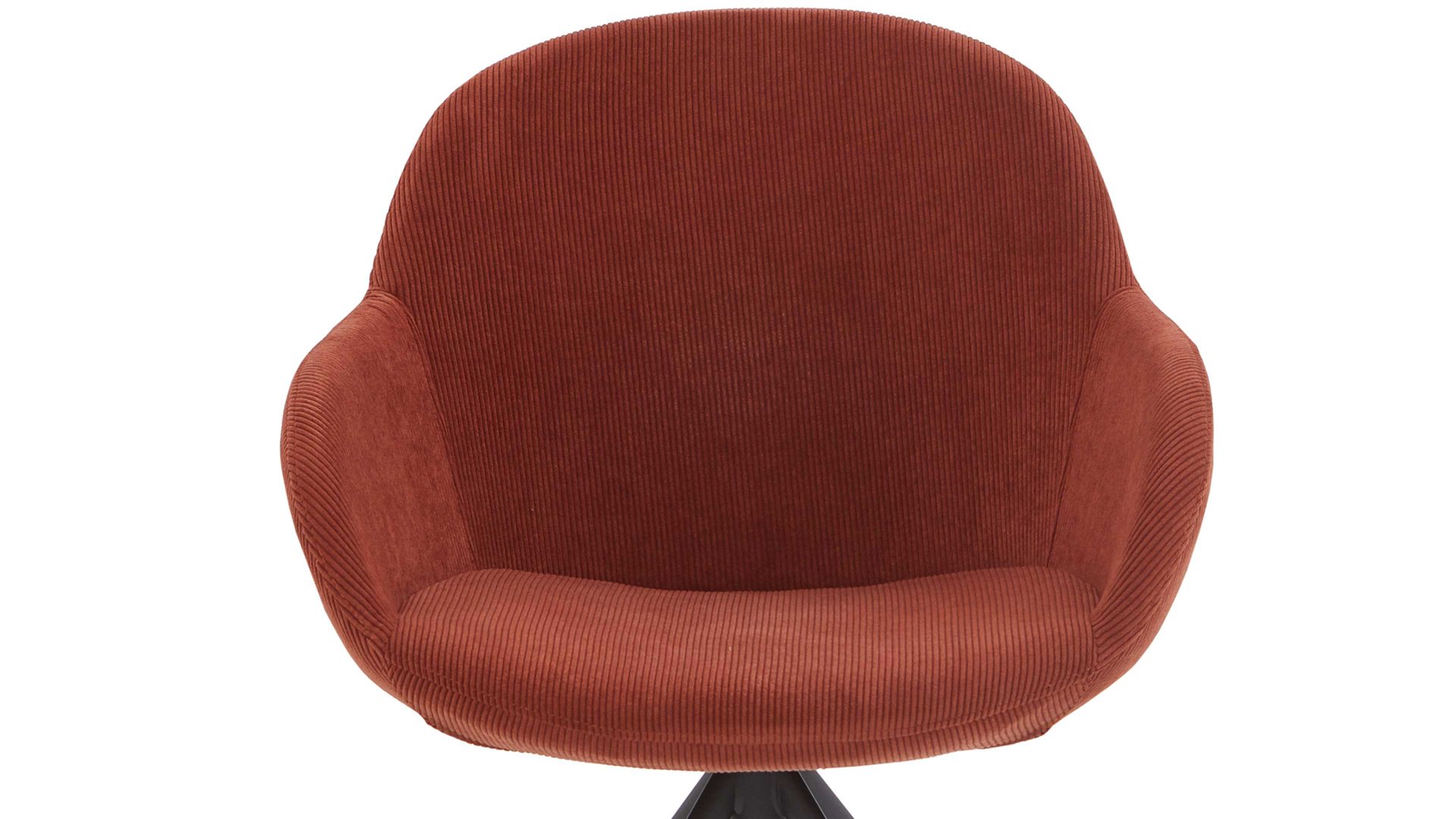 Vierfußstuhl Niehoff sitzmoebel aus Stoff in Rot NIEHOFF SITZMÖBEL Armlehnstuhl Dacapo kupferfarbener Bezug & schwarzes Eisengestell