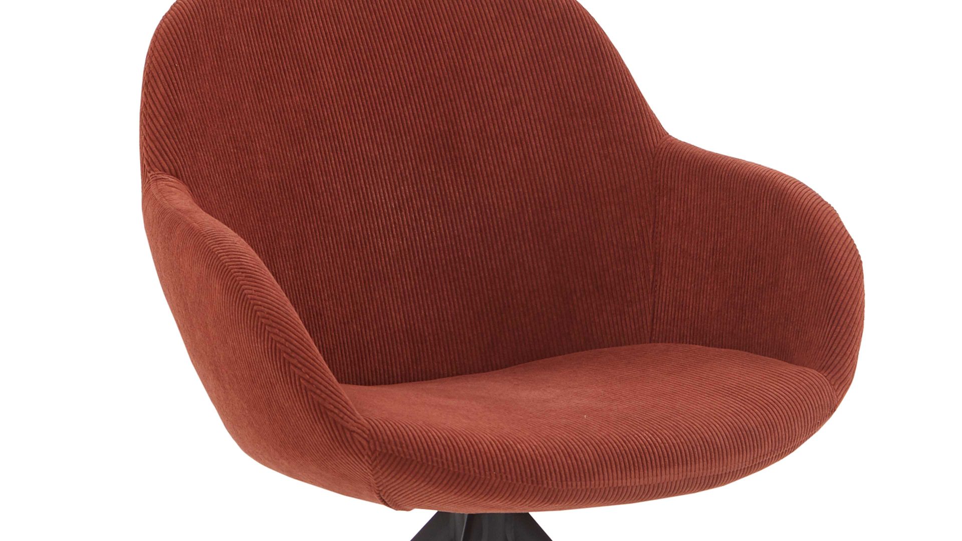 Vierfußstuhl Niehoff sitzmoebel aus Stoff in Rot NIEHOFF SITZMÖBEL Armlehnstuhl Dacapo mit Drehfunkton kupferfarbener Bezug & schwarzes Eisengestell