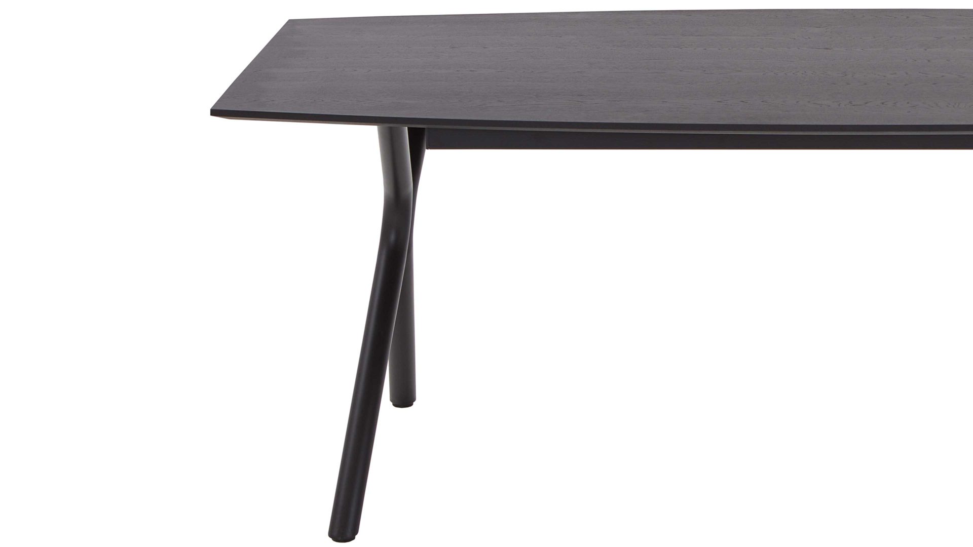 Esstisch Niehoff sitzmoebel aus Holz in Schwarz NIEHOFF SITZMÖBEL Esstisch Dacapo schwarze Platte & matt schwarzes Metallgestell - ca. 220 x 100 cm