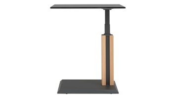 Beistelltisch Interliving aus Glas in Dunkelgrau Interliving Couchtisch Serie 6211 - Beistelltisch graues Parsolglas & Wildeiche - ca. 55 x 47 cm