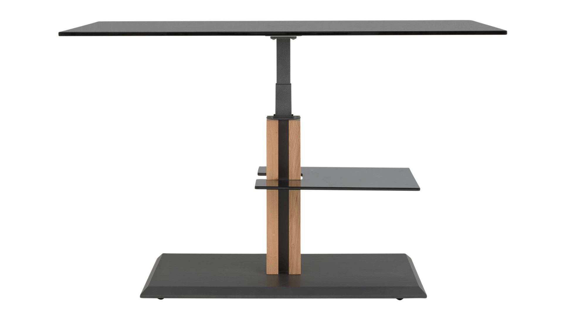 Couchtisch Interliving aus Glas in Dunkelgrau Interliving Couchtisch Serie 6212 - Couchtisch GPA-EBI graues Parsolglas & Wildeiche - ca. 100 x 60 cm