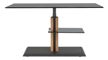 Couchtisch Interliving aus Glas in Dunkelgrau Interliving Couchtisch Serie 6212 - Couchtisch graues Parsolglas & Wildeiche - ca. 100 x 60 cm