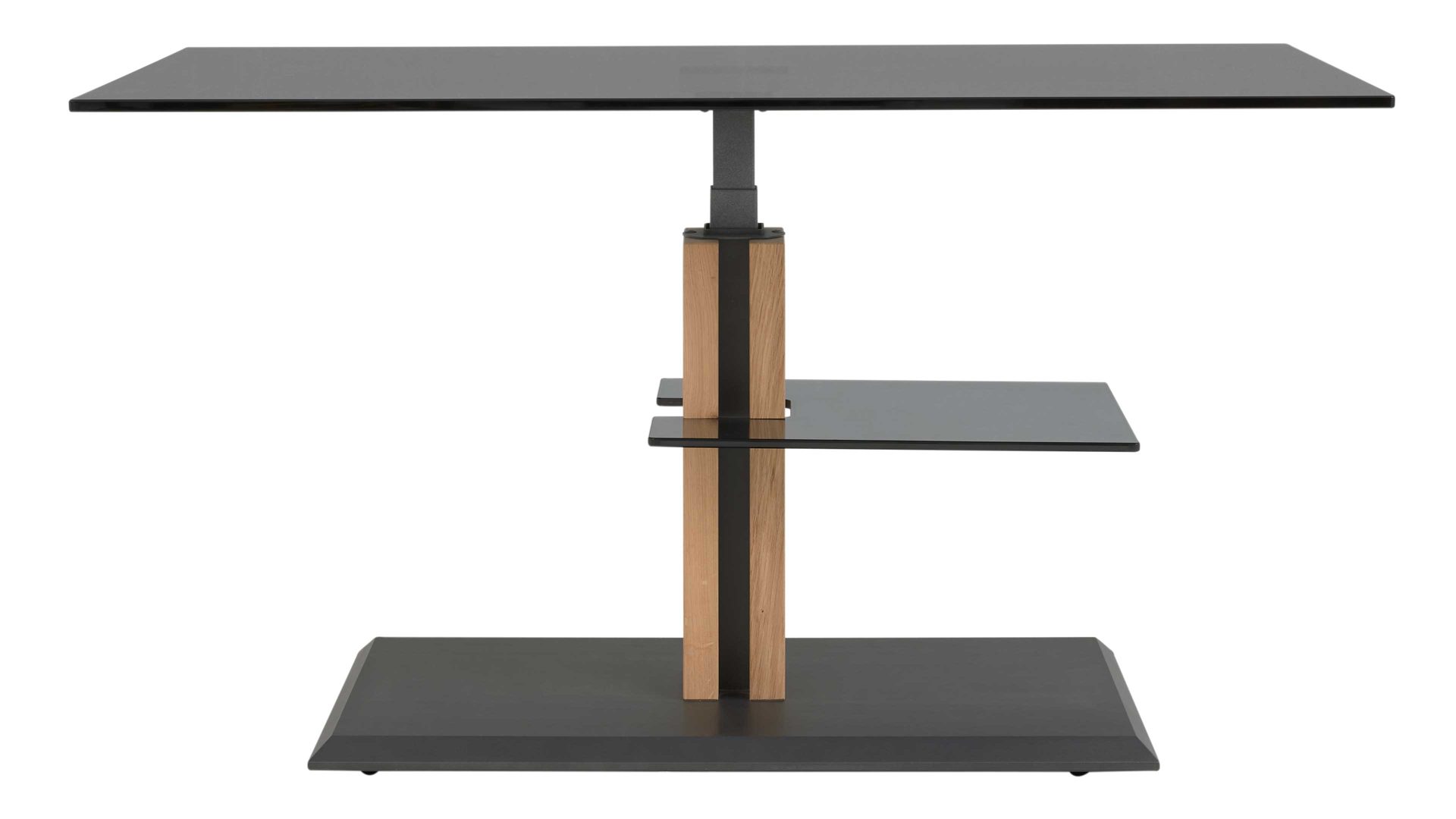 Couchtisch Interliving aus Glas in Dunkelgrau Interliving Couchtisch Serie 6212 - Couchtisch GPA-EBI graues Parsolglas & Wildeiche - ca. 100 x 60 cm