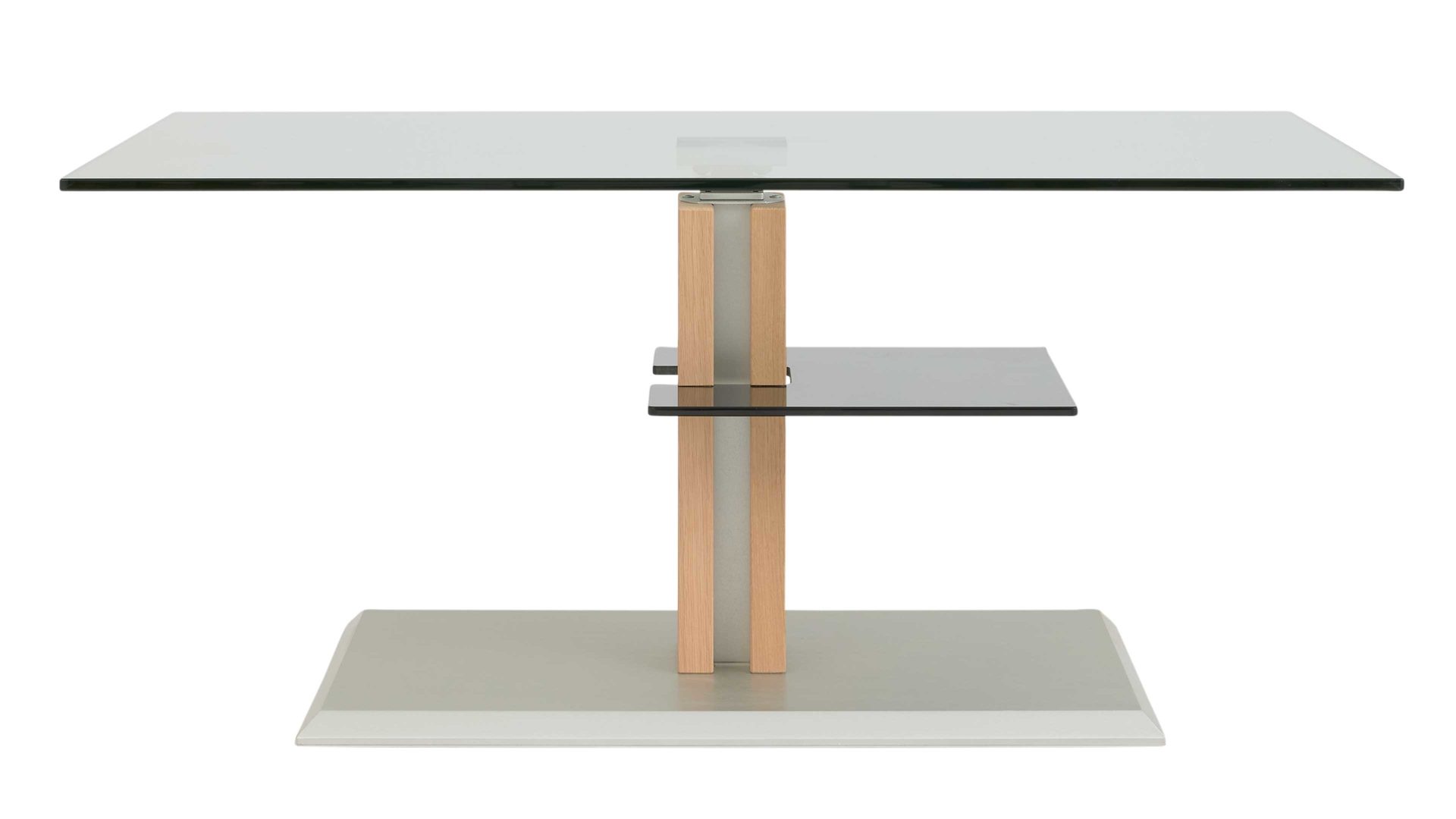 Couchtisch Interliving aus Glas in Transparent Interliving Couchtisch Serie 6212 - Couchtisch Klarglas & Wildeiche - ca. 100 x 60 cm