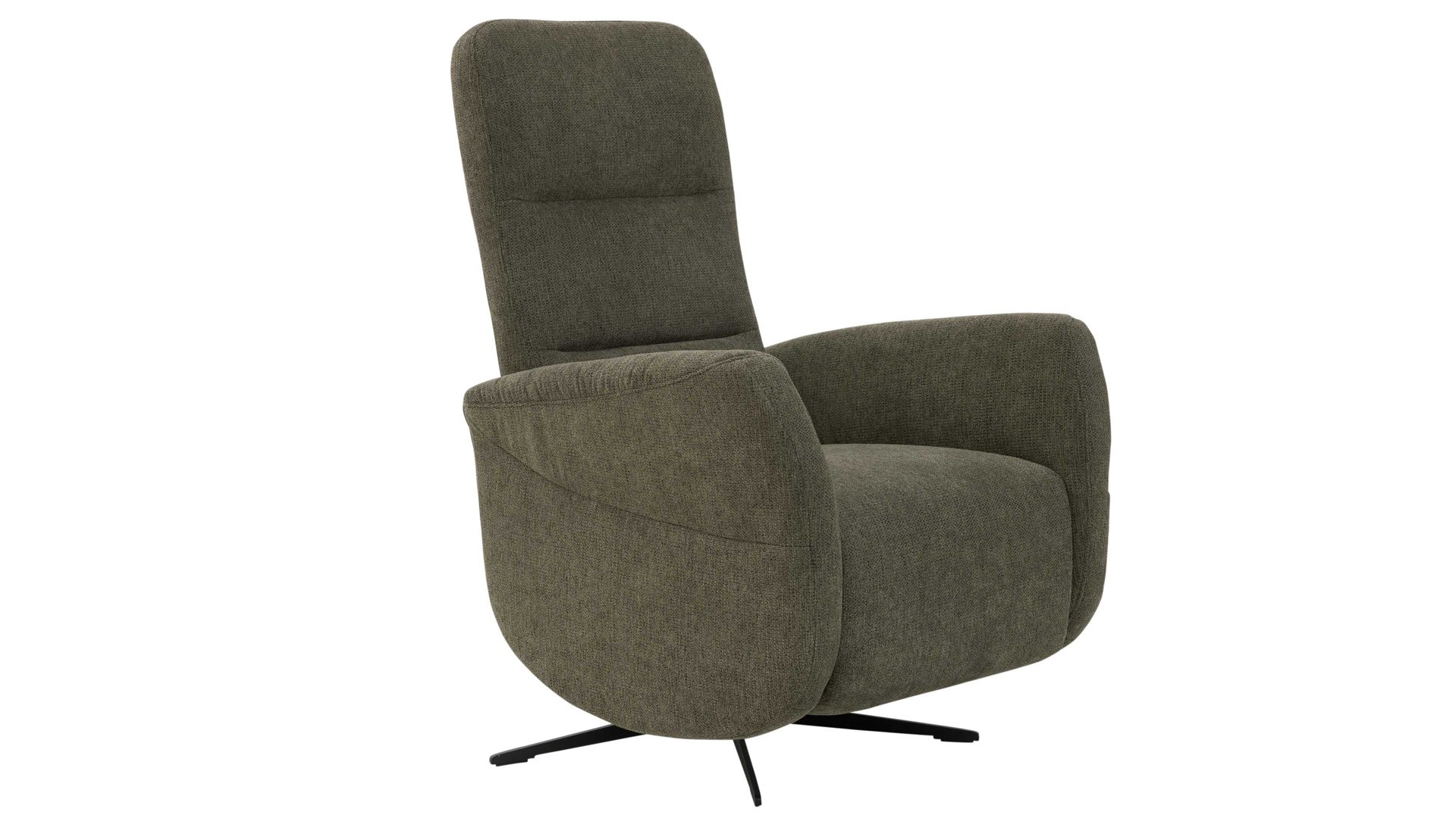 Relaxsessel Interliving aus Stoff in Grün Interliving Sessel Serie 4530 jagdgrüner Stoffbezug Mito 156 & silberfarbener Sternfuß