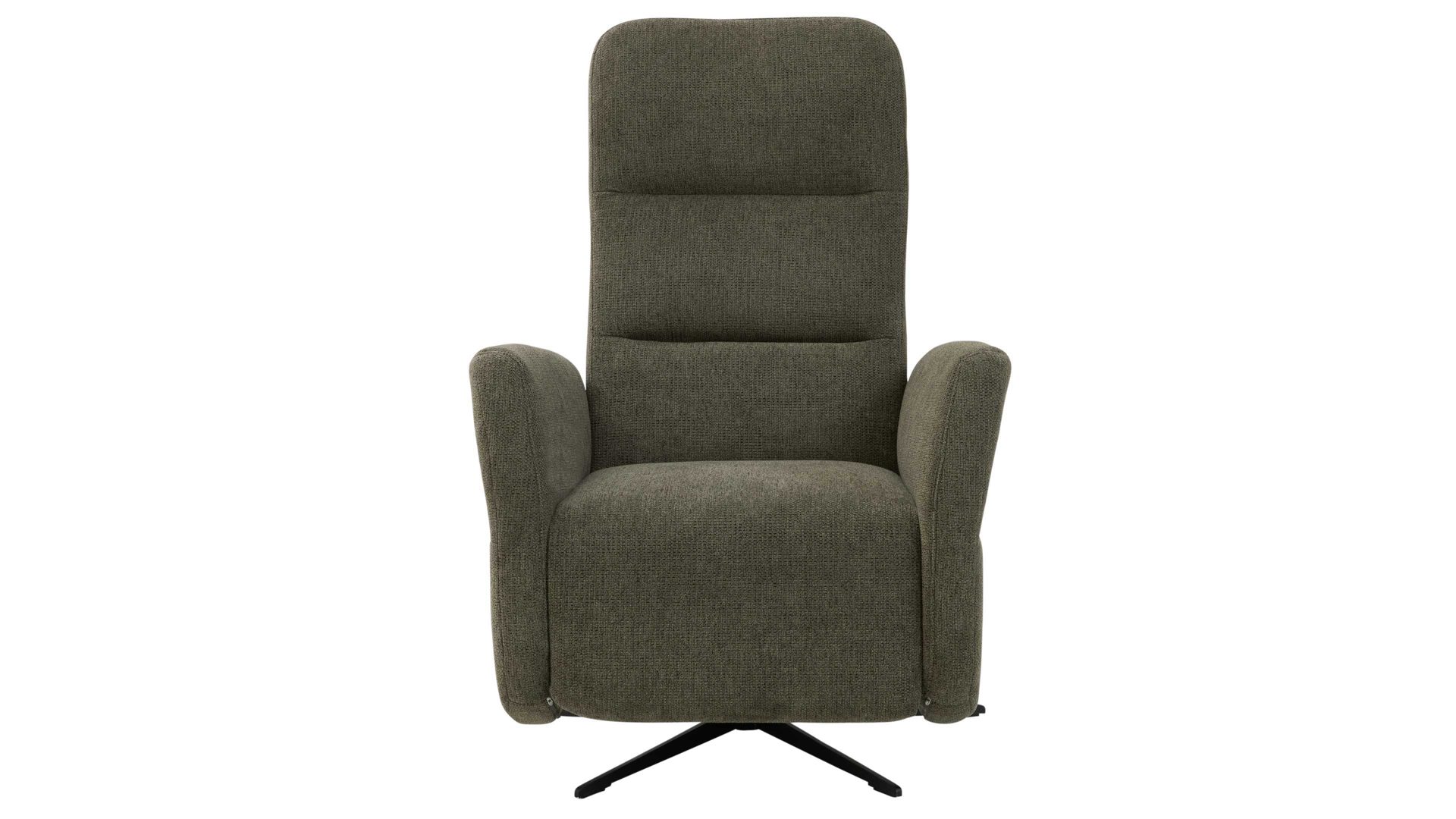 Relaxsessel Interliving aus Stoff in Grün Interliving Sessel Serie 4530 jagdgrüner Stoffbezug Mito 156 & silberfarbener Sternfuß