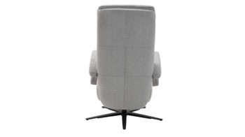 Relaxsessel Interliving aus Stoff in Hellgrau Interliving Sofa Serie 4541 – Relaxsessel C manuell - silberfarbener Velours Joyce & Sternfuß V4S