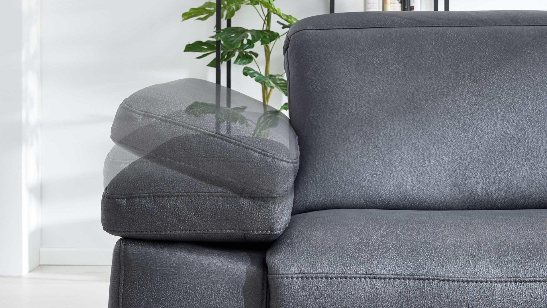 Funktion Interliving aus Metall in Transparent Interliving Sofa Serie 4064 - Armlehnverstellung mit Höhenverstellung