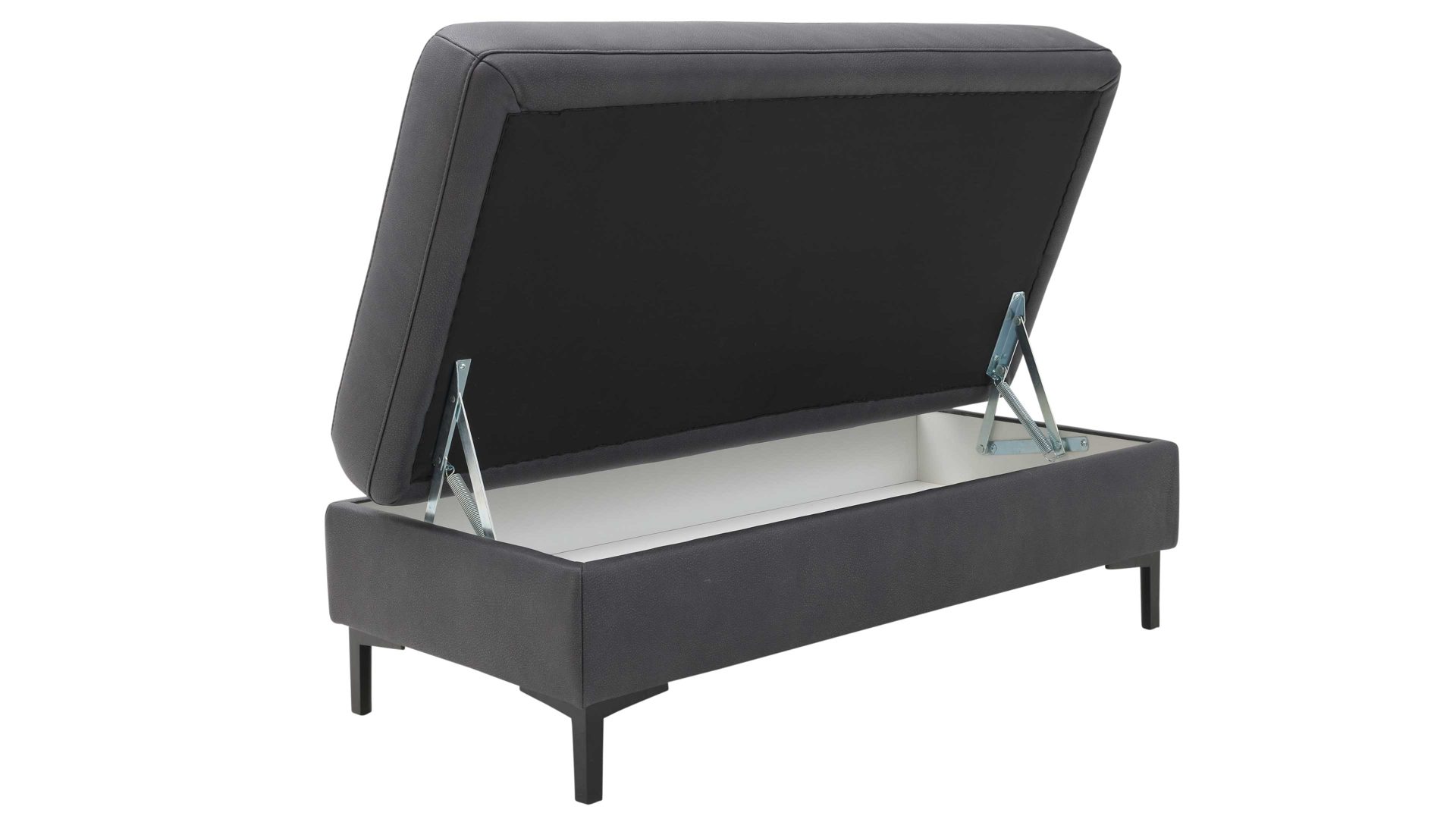 Funktionshocker Interliving aus Stoff in Dunkelgrau Interliving Sofa Serie 4064 - XXL-Funktionshocker graphitfarbene Mikrofaser Galero Punto & Fuß W003-01 - ca. 130 x 65 cm