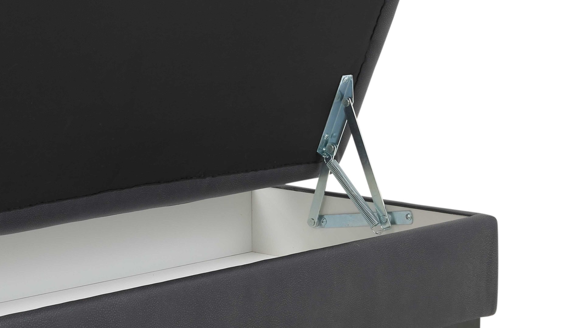 Funktionshocker Interliving aus Stoff in Dunkelgrau Interliving Sofa Serie 4064 - XXL-Funktionshocker graphitfarbene Mikrofaser Galero Punto & Fuß W003-01 - ca. 130 x 65 cm