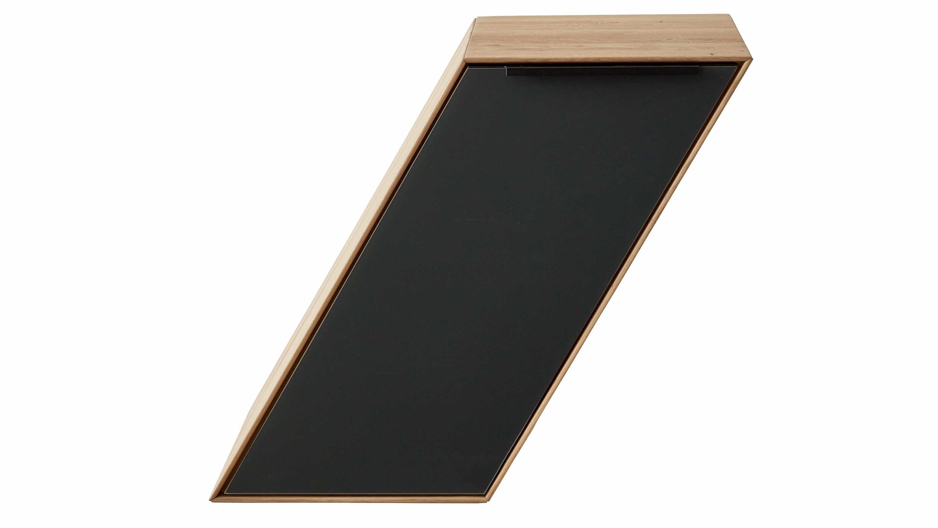 Wohnwand Decker aus Holz in Holzfarben Wohnkombination biancofarbene Asteiche – fünfteilig, Breite ca. 344 cm