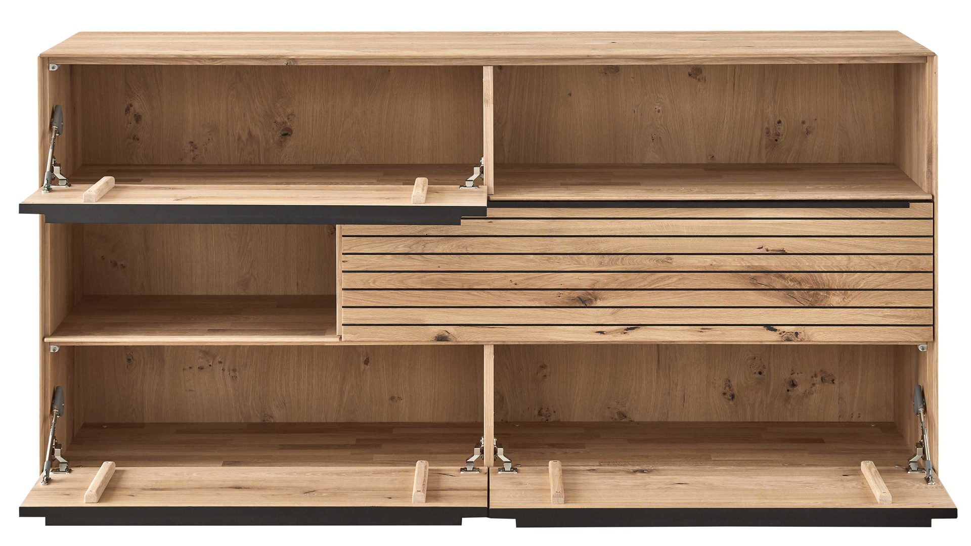 Highboard Decker aus Holz in Holzfarben Sideboard biancofarbene Asteiche – Breite ca. 182 cm