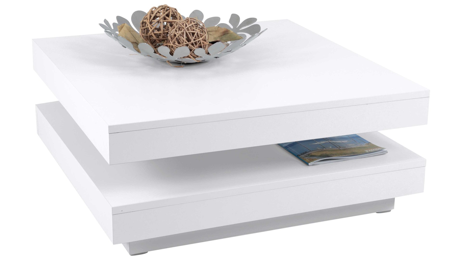 Couchtisch Hela aus Holz in Weiß Funktions-Couchtisch Ben Weiß – ca. 78 x 78 cm
