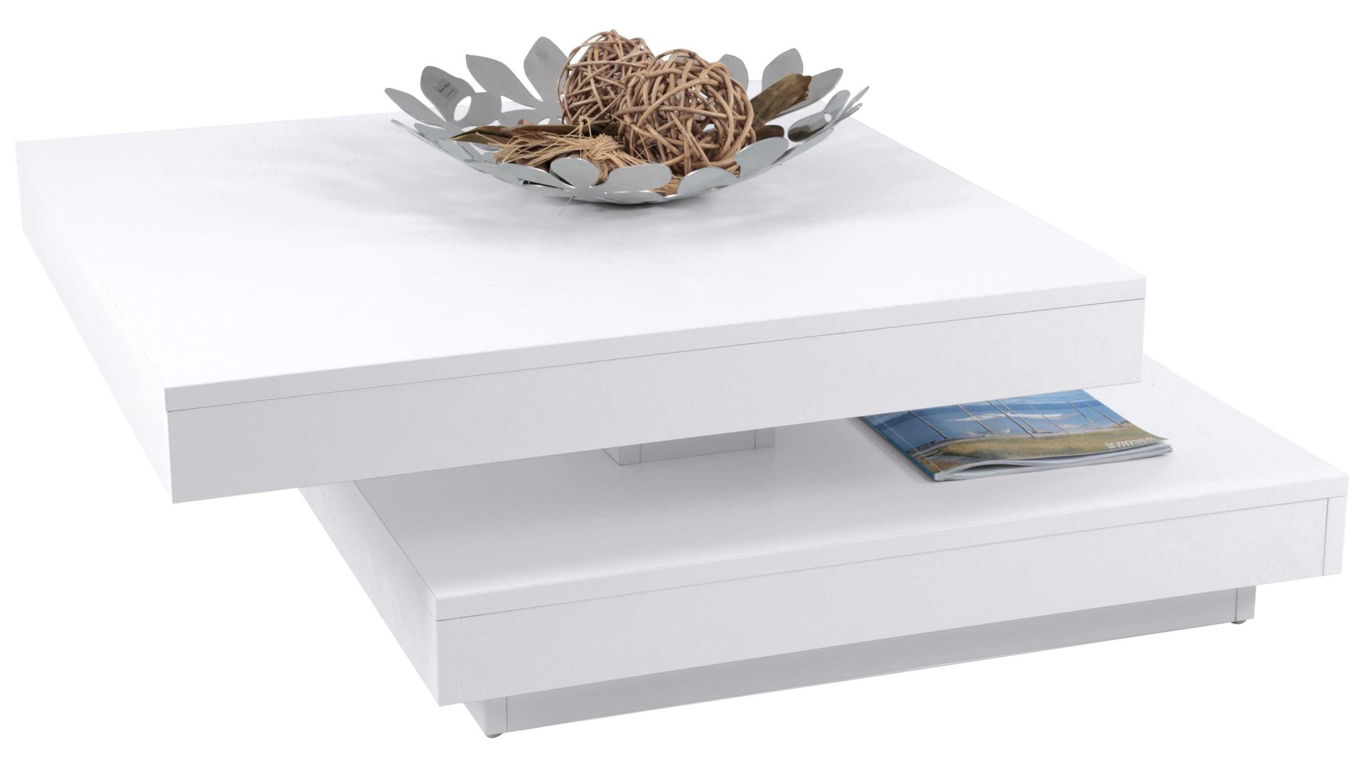 Couchtisch Hela aus Holz in Weiß Funktions-Couchtisch Ben Weiß – ca. 78 x 78 cm