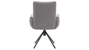 Polsterstuhl Interliving aus Stoff in Grau Interliving Esszimmer Serie 5504 - Armlehnstuhl grauer Bezug Concrete DCT 99 & schwarzer Drehfuß S 349