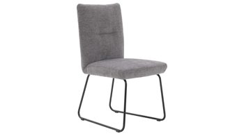 Polsterstuhl Interliving aus Stoff in Grau Interliving Esszimmer Serie 5504 - Polsterstuhl 35 grauer Bezug Concrete DCT 99 & schwarzes Kufengestell S 355