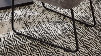 Polsterstuhl Interliving aus Stoff in Grau Interliving Esszimmer Serie 5504 - Polsterstuhl 35 grauer Bezug Concrete DCT 99 & schwarzes Kufengestell S 355