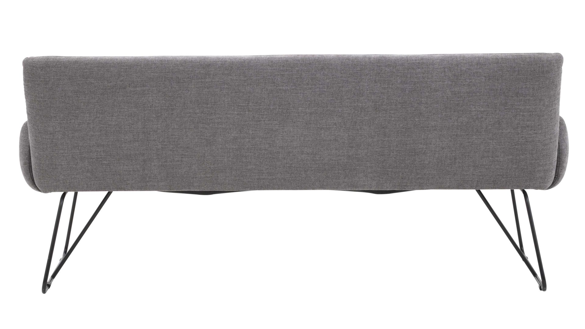 Polsterbank Interliving aus Stoff in Grau Interliving Esszimmer Serie 5504 - Polsterbank grauer Bezug Concrete DCT 99 & schwarzes Kufengestell S 346 - Länge ca. 206 cm