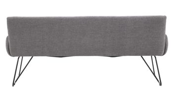 Polsterbank Interliving aus Stoff in Grau Interliving Esszimmer Serie 5504 - Polsterbank grauer Bezug Concrete DCT 99 & schwarzes Kufengestell S 346 - Länge ca. 206 cm
