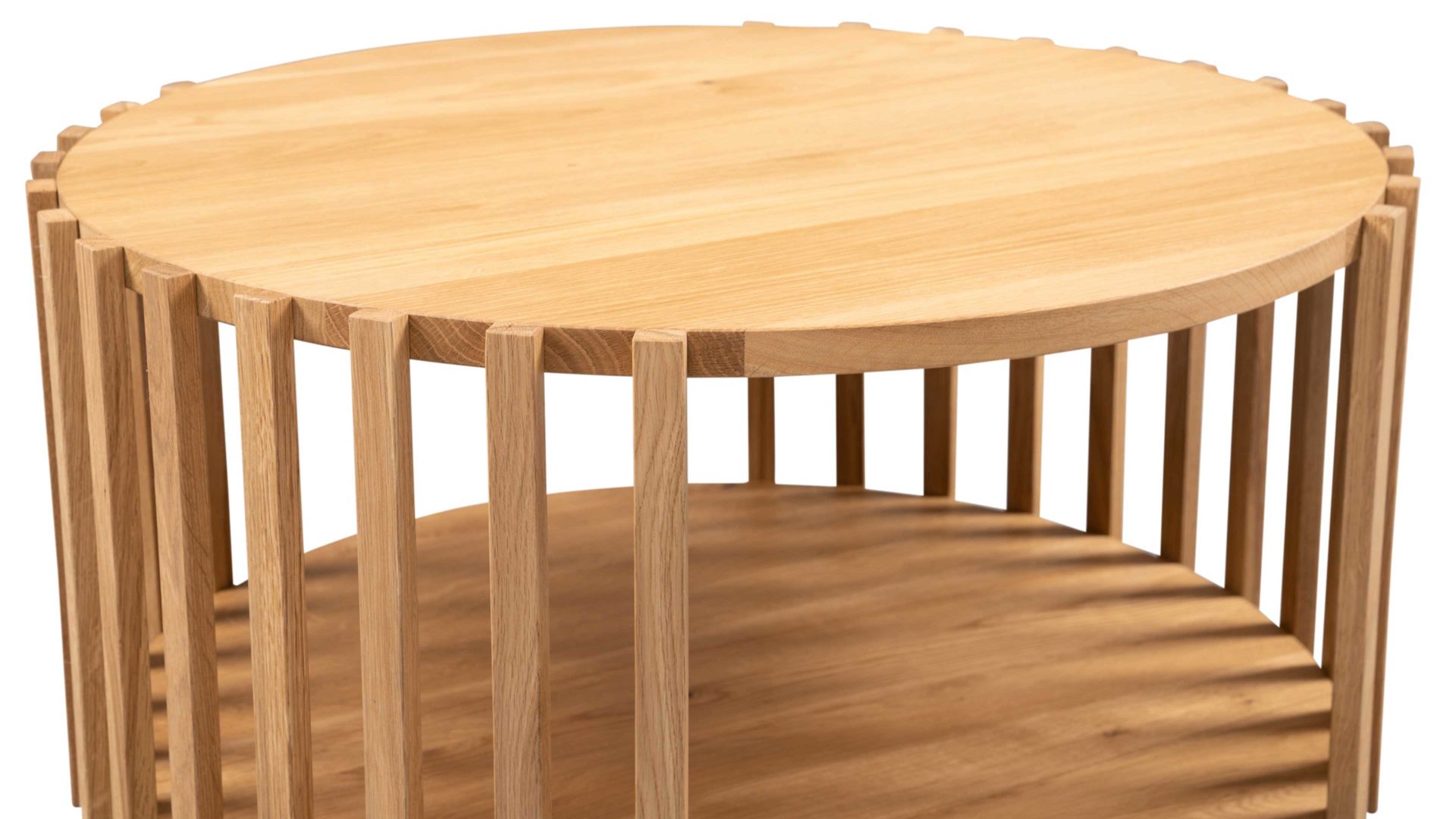 Couchtisch M2 kollektion aus Holz in Holzfarben Couchtisch Mats 2 Wildeiche - Durchmesser ca. 70 cm
