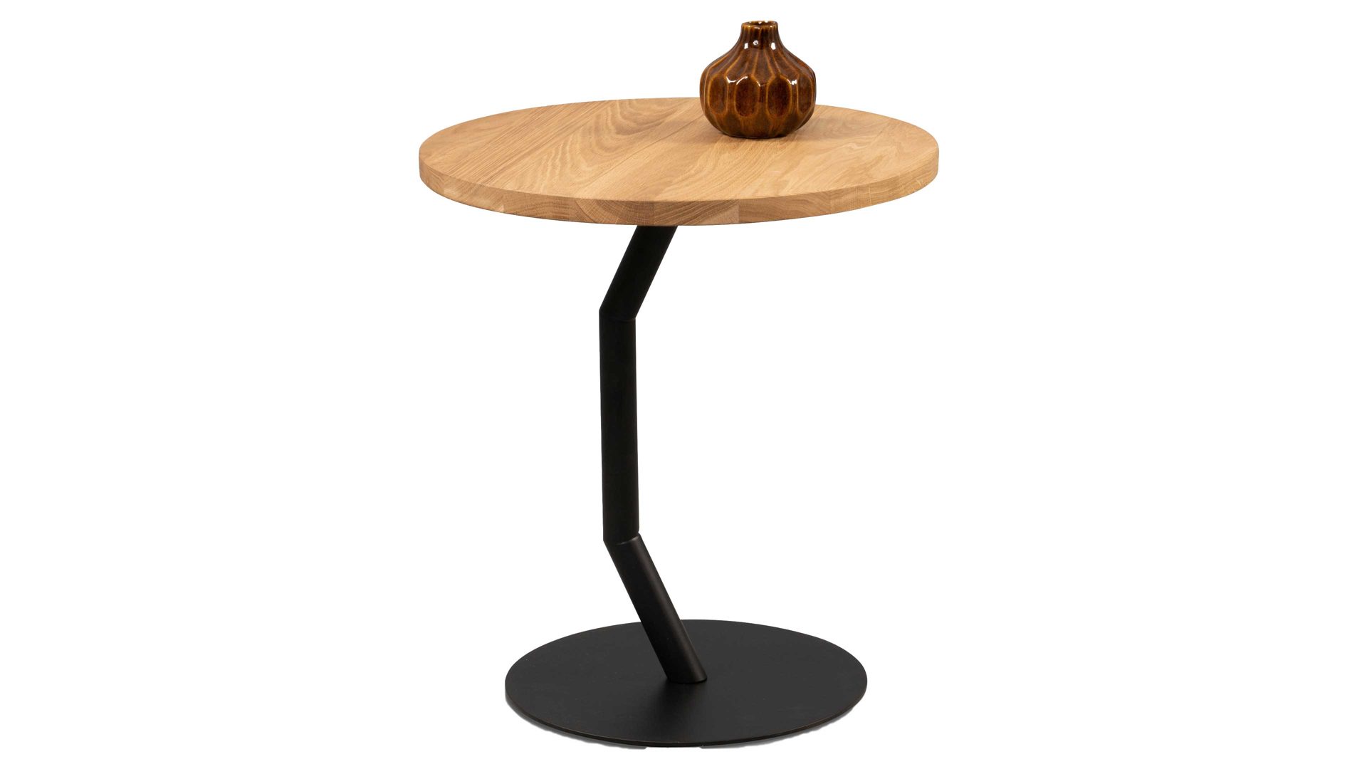 Couchtisch M2 kollektion aus Holz in Holzfarben Couchtisch Tim 2 Wildeiche & schwarzes Gestell - Durchmesser ca. 35 cm