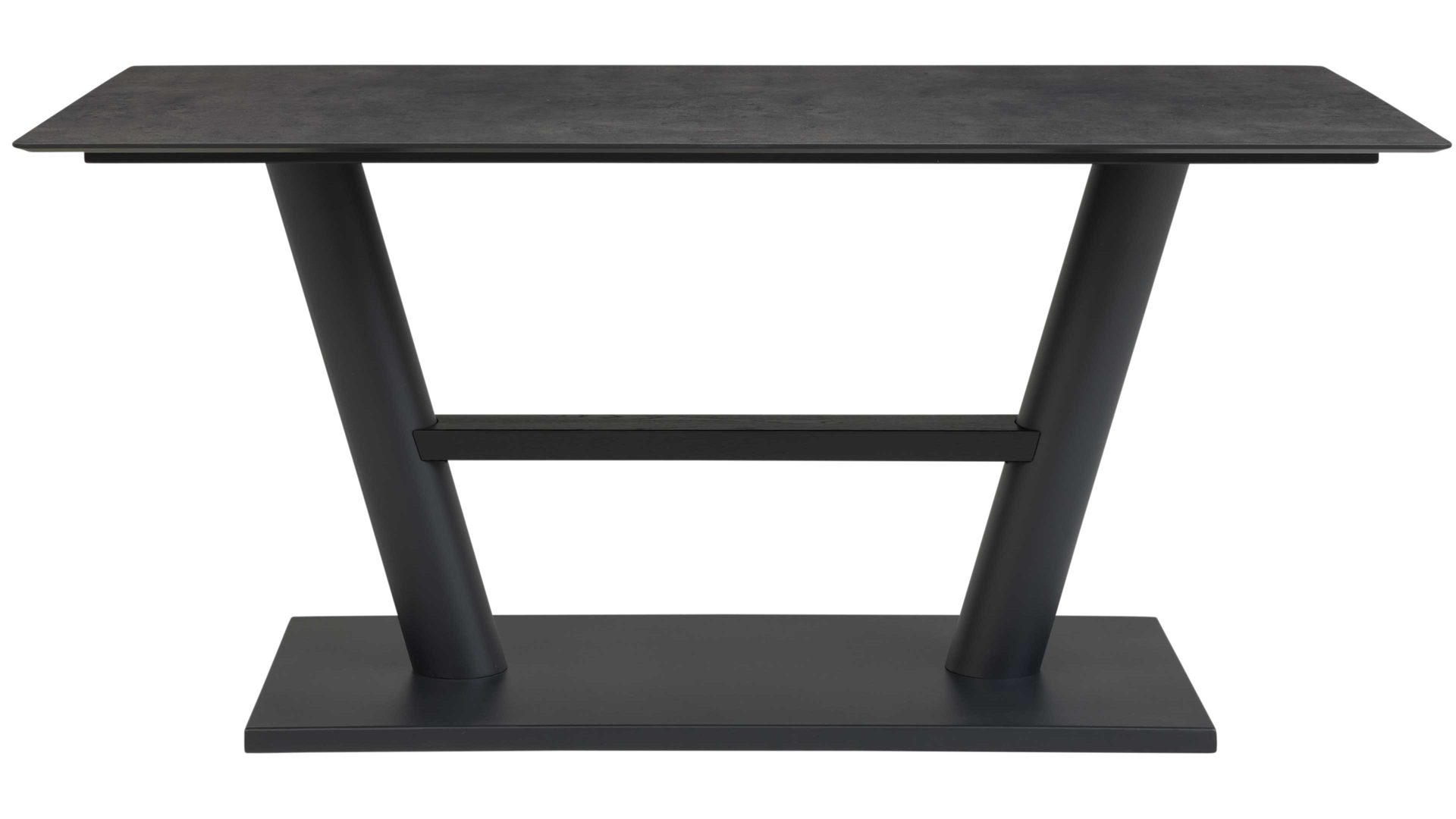 Esstisch Interliving aus Holz in Grau Interliving Esszimmer Serie 5105 – Esstisch 8553 betonfarbenes HPL & schwarzes Metall – ca. 160 x 90 cm