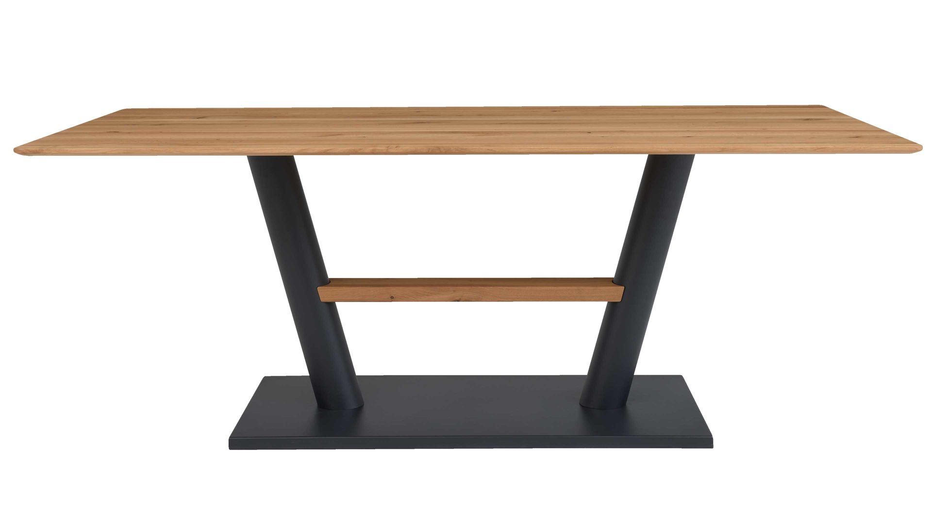 Esstisch Interliving aus Holz in Holzfarben Interliving Esszimmer Serie 5105 – Esstisch Charaktereiche & schwarzes Metall – ca. 220 x 100 cm