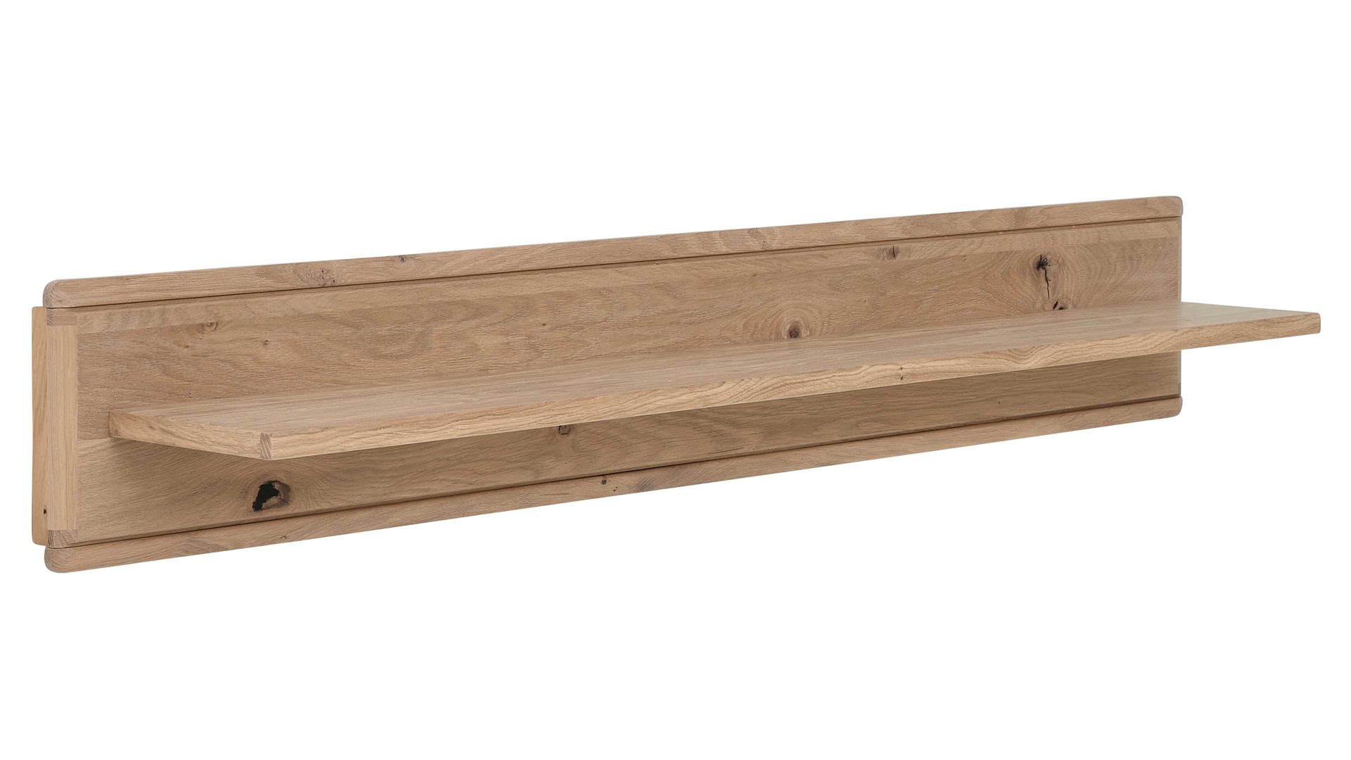 Wandregal Interliving aus Holz in Holzfarben Interliving Wohnzimmer Serie 2024 - Wandregal Eiche - Länge ca. 150 cm