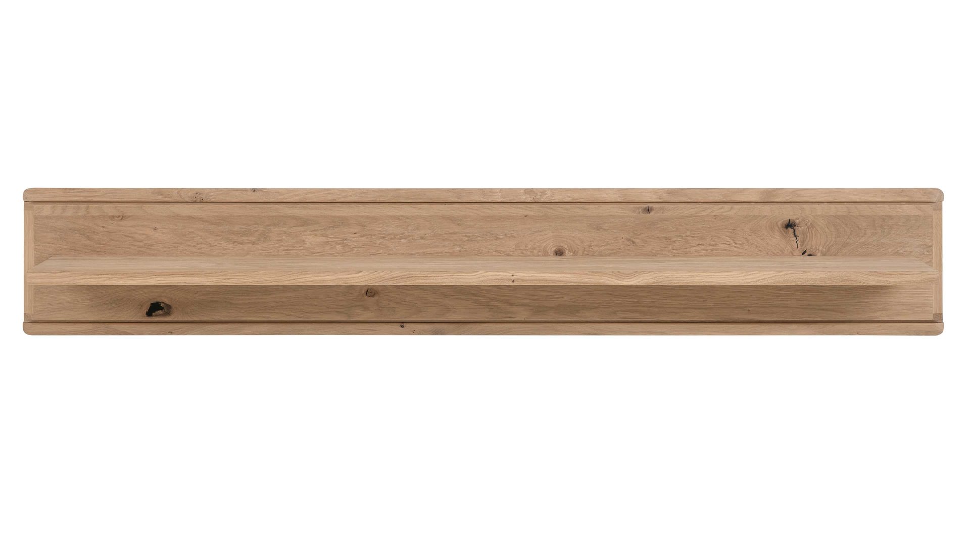 Wandregal Interliving aus Holz in Holzfarben Interliving Wohnzimmer Serie 2024 - Wandregal 22 Eiche - Länge ca. 150 cm