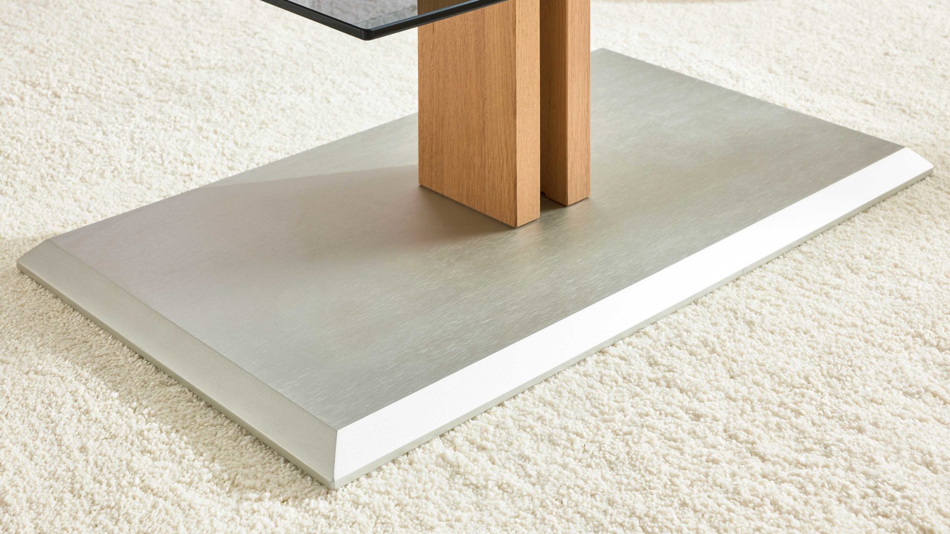 Couchtisch Interliving aus Glas in Transparent Interliving Couchtisch Serie 6212 - Couchtisch Klarglas & Wildeiche - ca. 100 x 60 cm