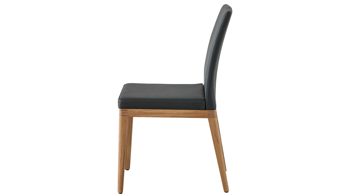 Vierfußstuhl Decker aus Leder in Anthrazit Polsterstuhl biancofarbene Eiche & anthrazitfarbener Lederbezug 5631