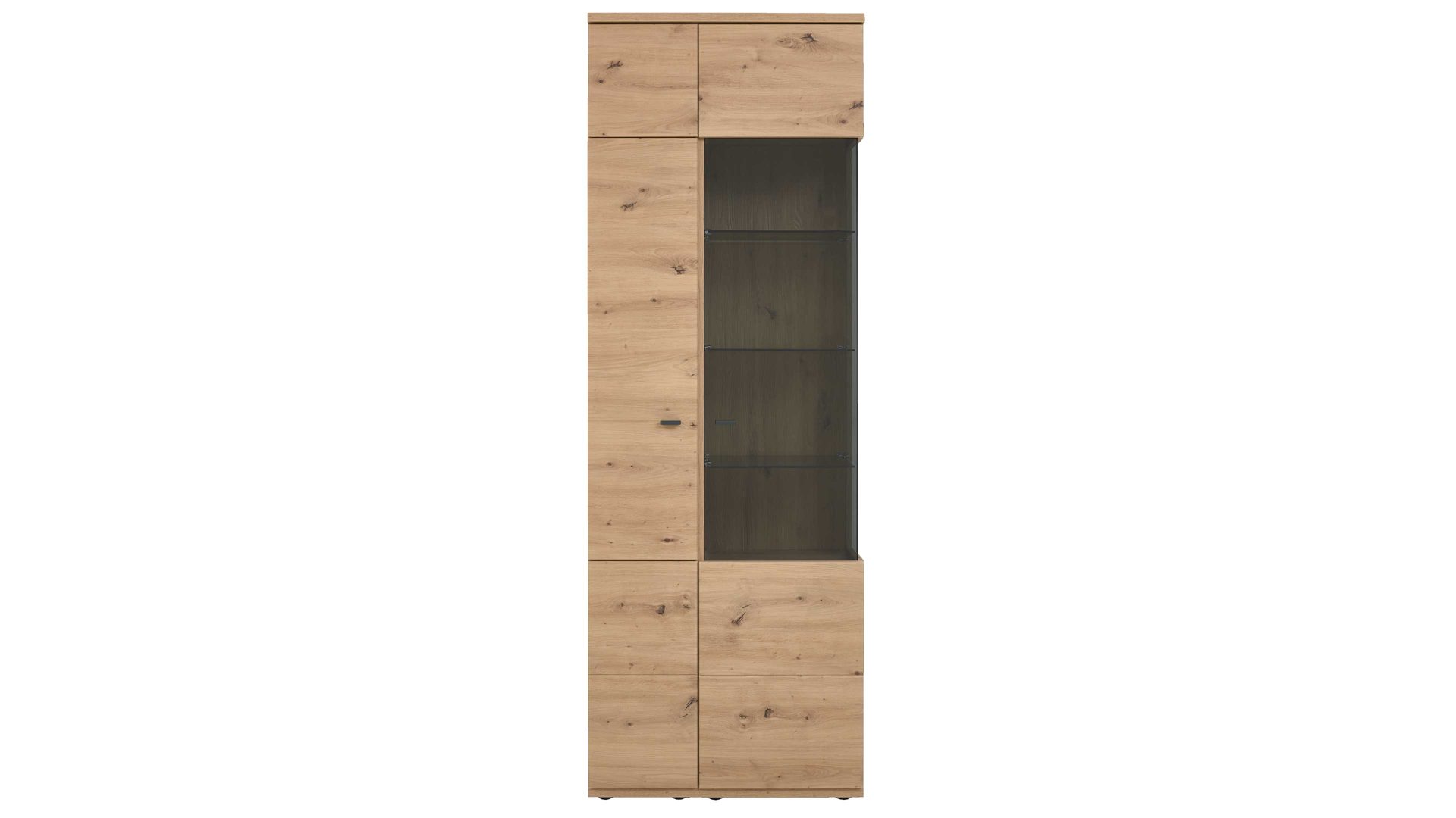 Wohnwand Interliving aus Holz in Holzfarben Interliving Wohnzimmer Serie 2110 - Wohnwand EB33001 Alteiche - fünfteilig, Breite ca. 330 cm