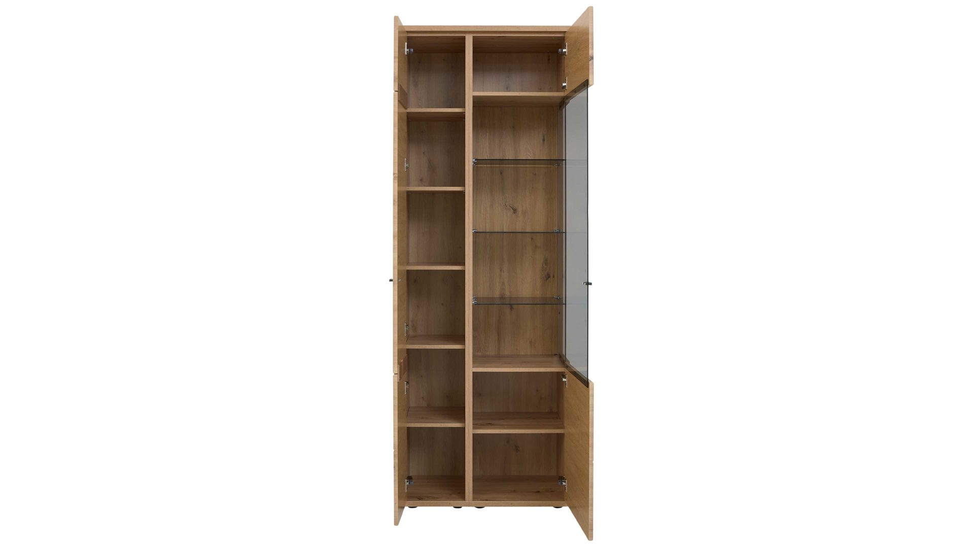 Wohnwand Interliving aus Holz in Holzfarben Interliving Wohnzimmer Serie 2110 - Wohnwand EB33001 Alteiche - fünfteilig, Breite ca. 330 cm