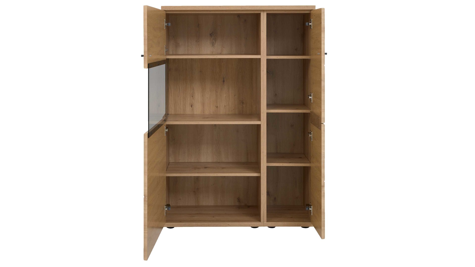 Wohnwand Interliving aus Holz in Holzfarben Interliving Wohnzimmer Serie 2110 - Wohnwand EB33001 Alteiche - fünfteilig, Breite ca. 330 cm