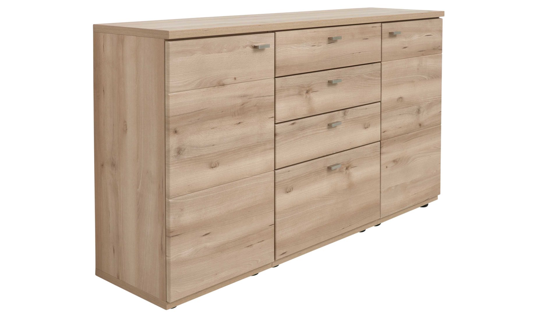Sideboard Interliving aus Holz in Holzfarben Interliving Wohnzimmer Serie 2110 - Sideboard Naturbuche - zwei Türen, vier Schubladen, Breite ca. 150 cm