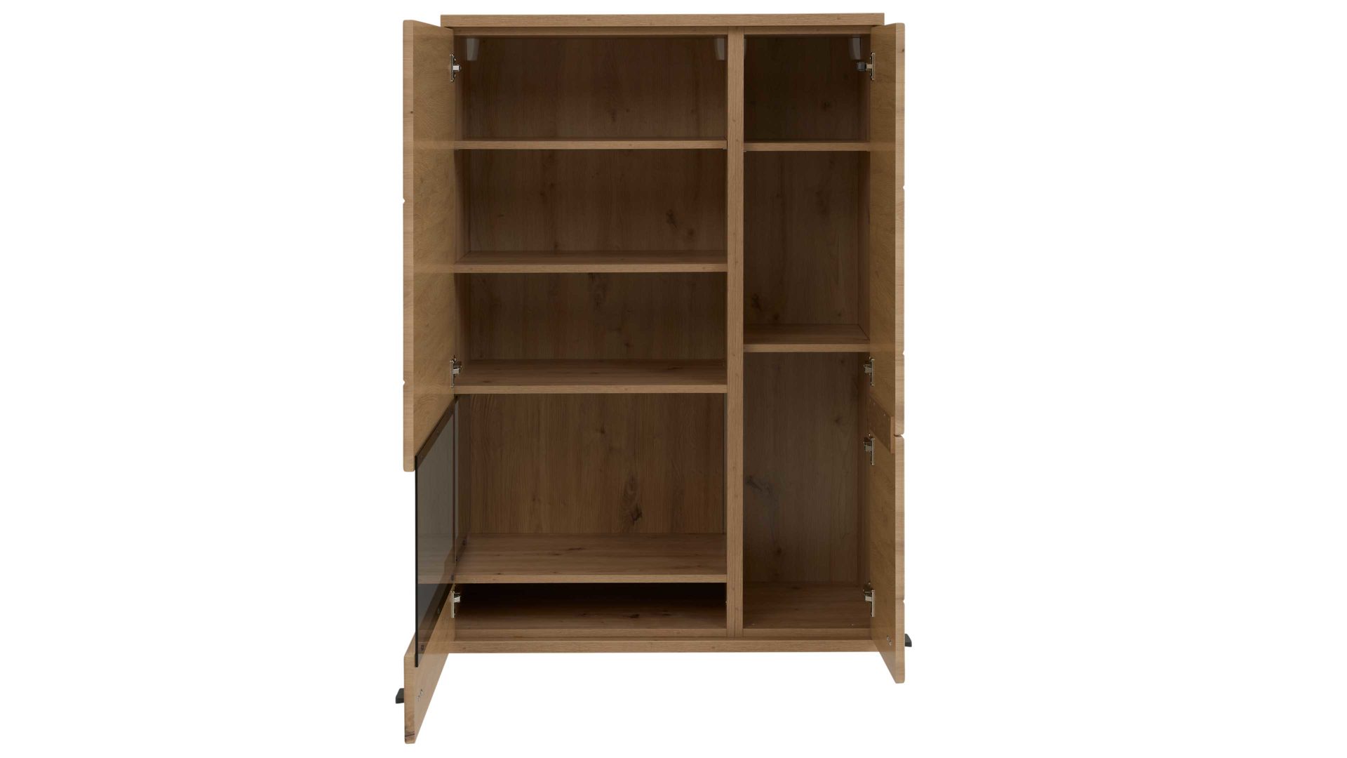 Wohnwand Interliving aus Holz in Holzfarben Interliving Wohnzimmer Serie 2110 - Wohnwand Alteiche - fünfteilig, Breite ca. 345 cm
