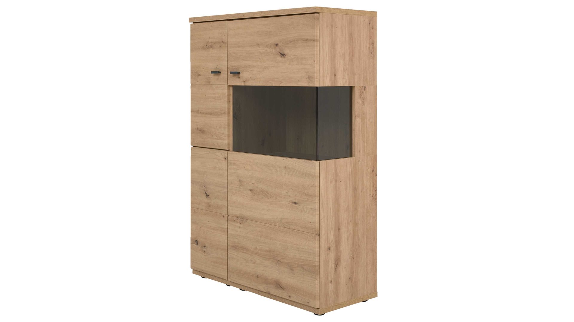 Wohnwand Interliving aus Holz in Holzfarben Interliving Wohnzimmer Serie 2110 - Wohnwand Alteiche - fünfteilig, Breite ca. 345 cm