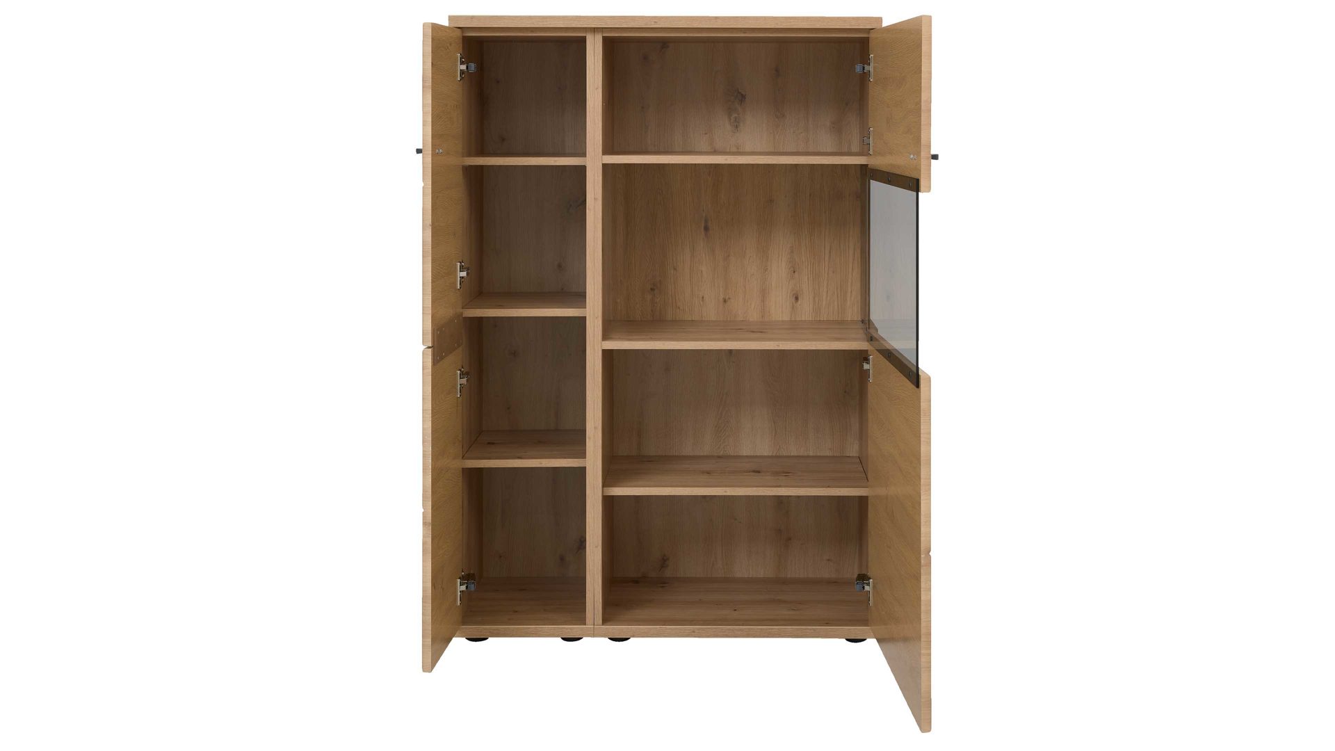 Wohnwand Interliving aus Holz in Holzfarben Interliving Wohnzimmer Serie 2110 - Wohnwand EB34501 Alteiche - fünfteilig, Breite ca. 345 cm