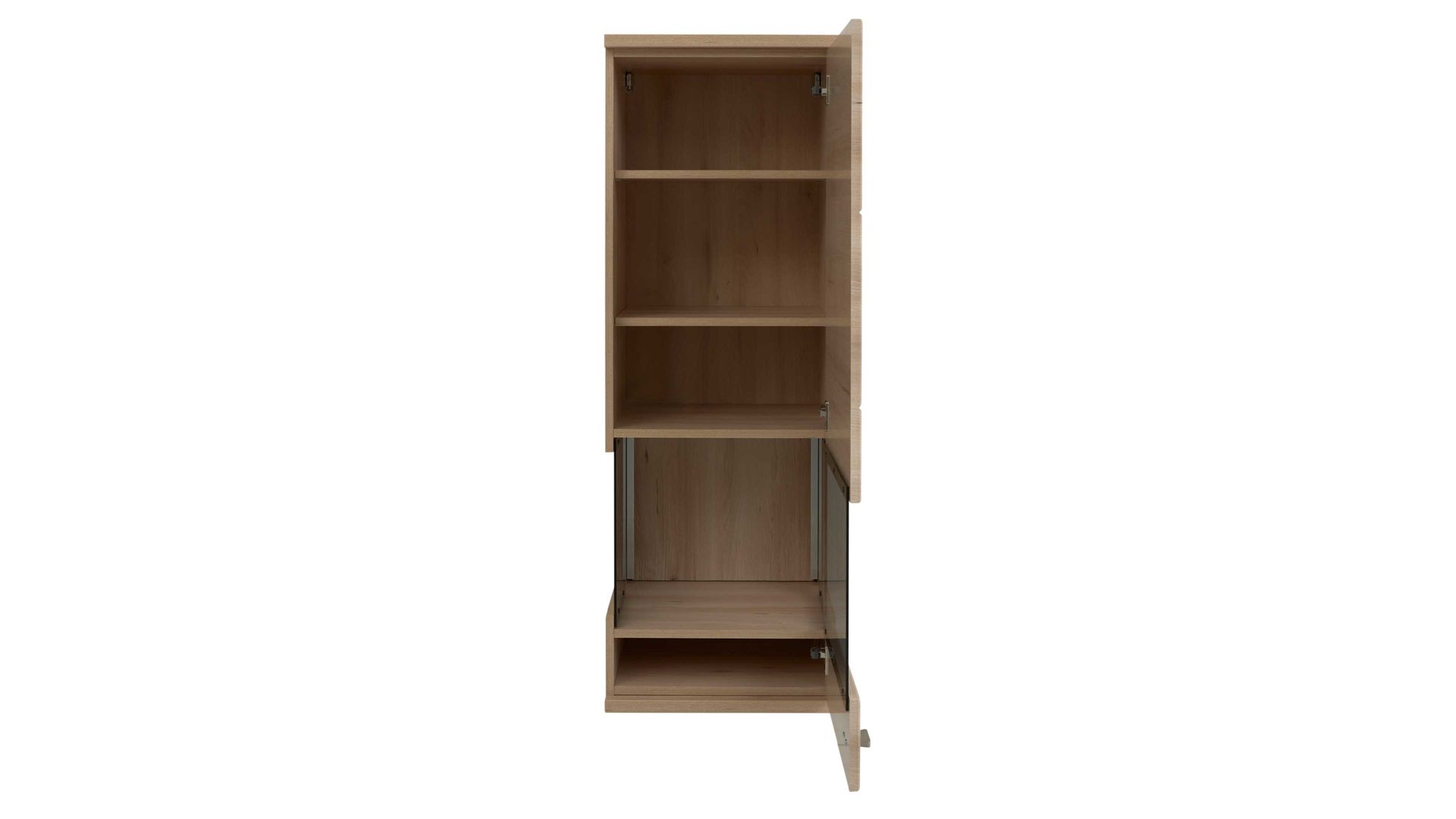 Wohnwand Interliving aus Holz in Holzfarben Hell Interliving Wohnzimmer Serie 2110 - Wohnwand Naturbuche - sechsteilig, Breite ca. 315 cm