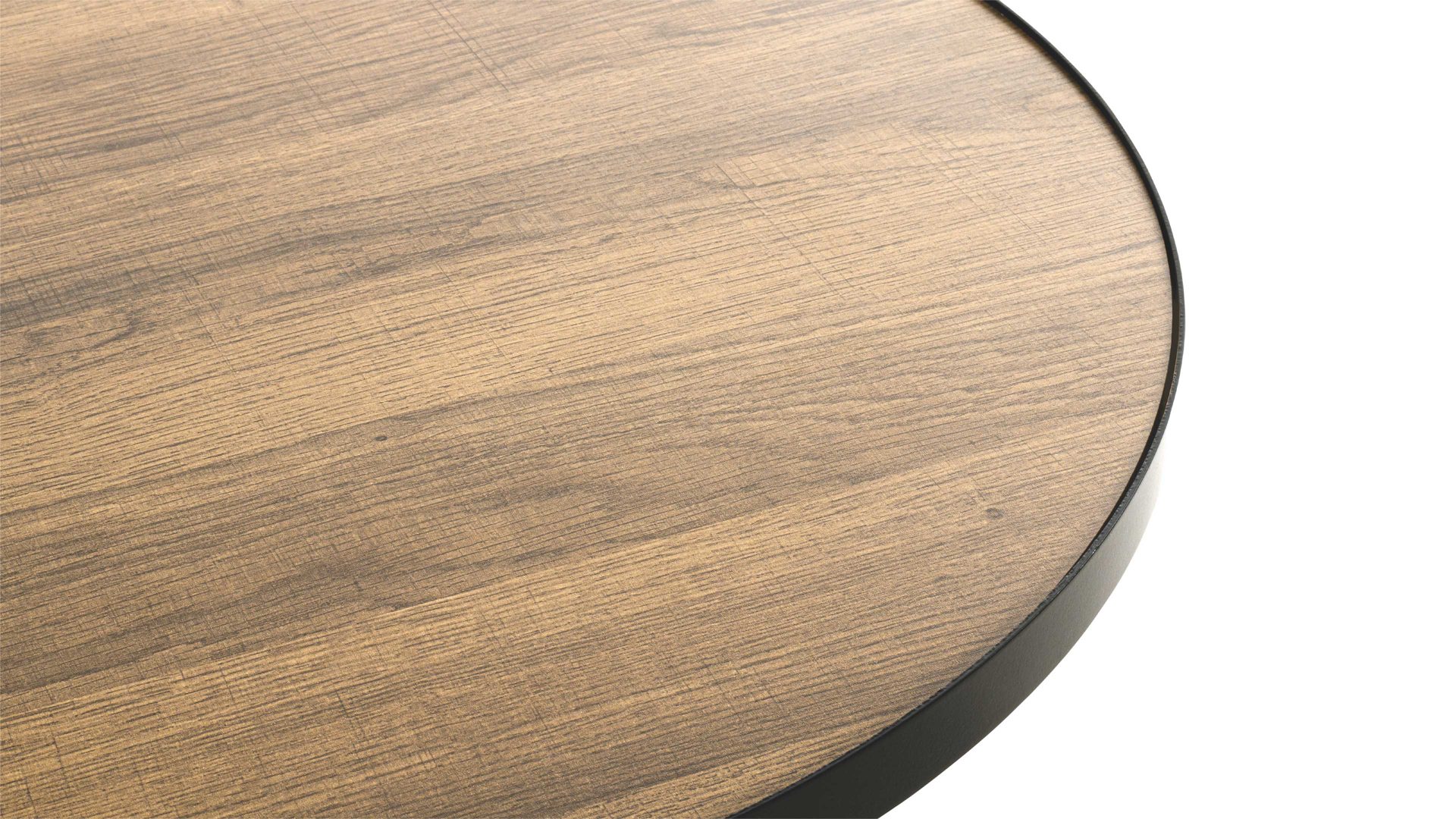 Beistelltisch Haku aus MDF in Holzfarben Beistelltisch Eiche & Schwarz - Durchmesser ca. 48 cm