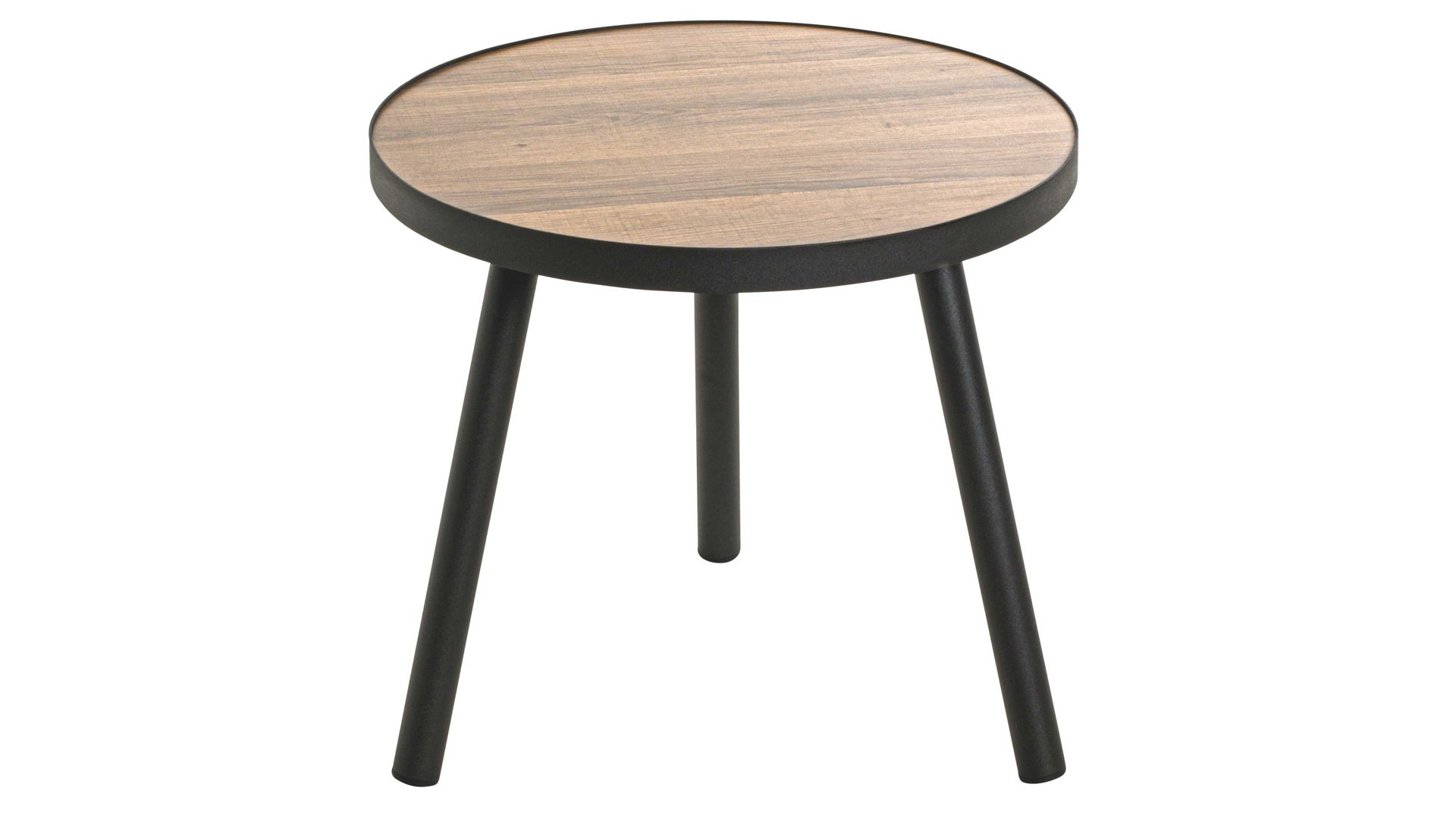 Beistelltisch Haku aus MDF in Holzfarben Beistelltisch Eiche & Schwarz - Durchmesser ca. 40 cm