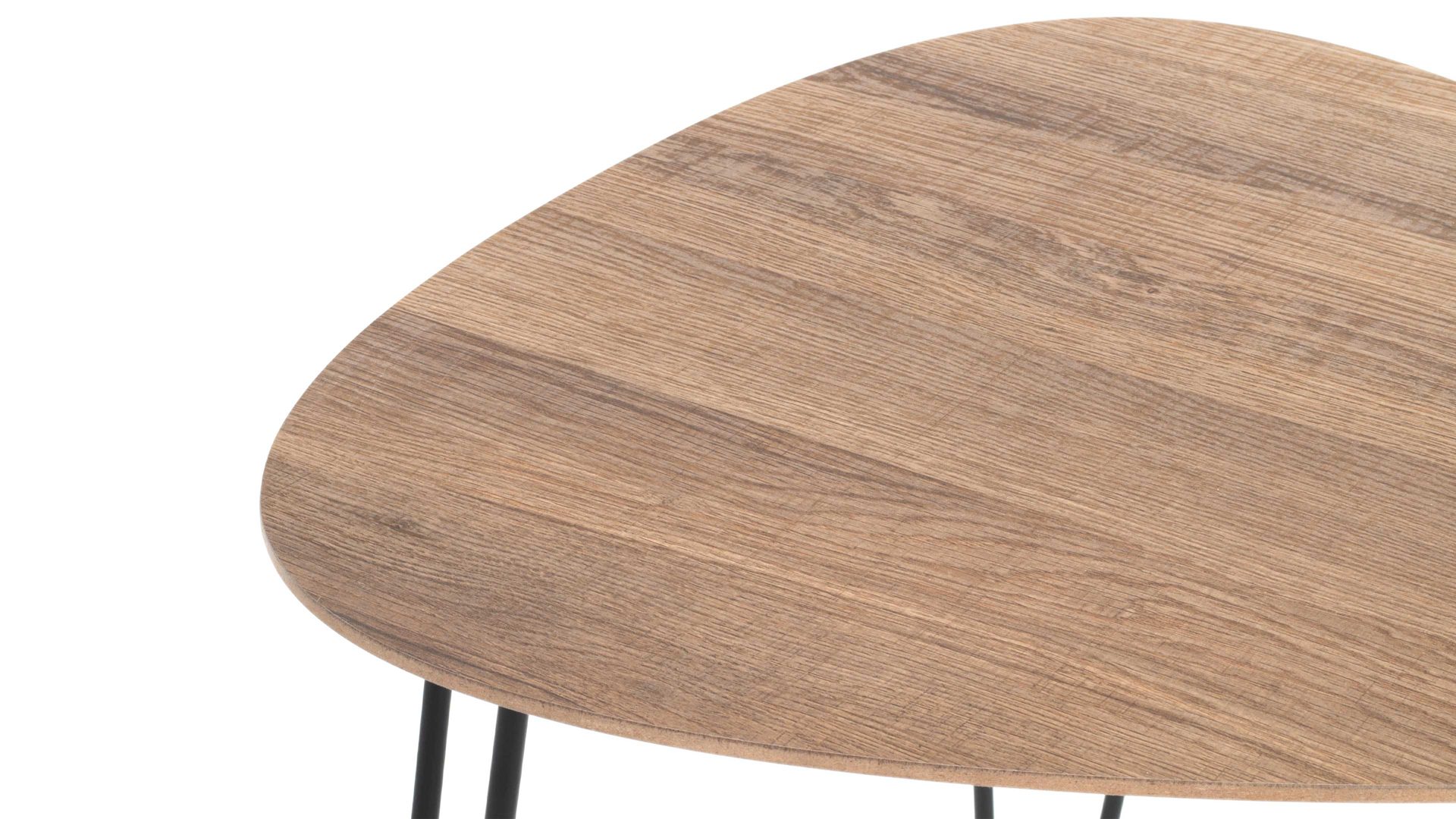 Beistelltisch Haku aus MDF in Holzfarben Beistelltisch Eiche & Schwarz - Durchmesser ca. 48 cm