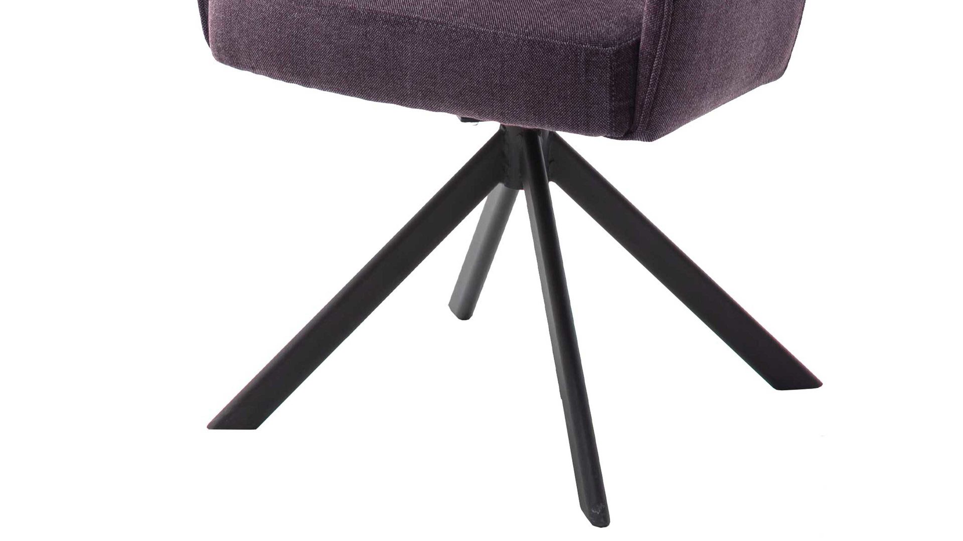 Polsterstuhl Mca furniture aus Stoff in Lila Polsterstuhl mit Drehfunktion merlotfarbene Chenille & schwarzer Stahl