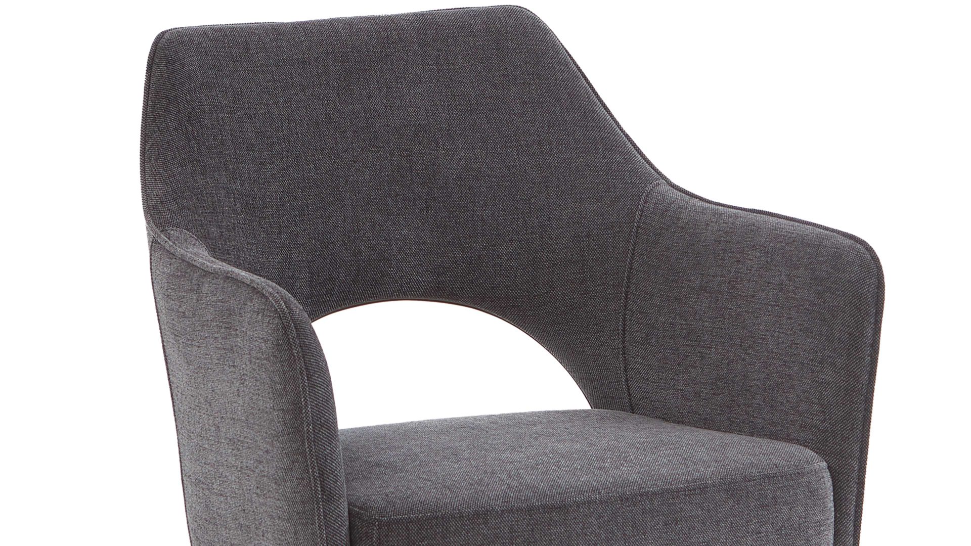 Polsterstuhl Mca furniture aus Stoff in Dunkelgrau Polsterstuhl mit Drehfunktion dunkelgrauer Chenille & schwarzer Stahl