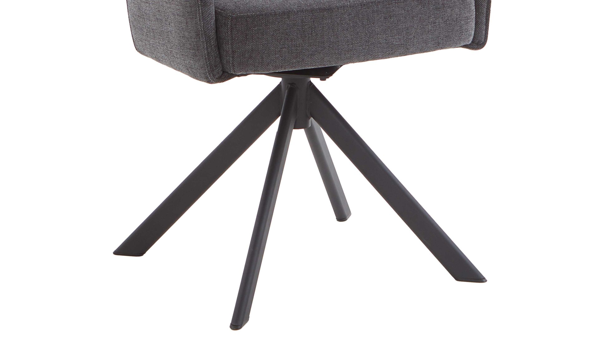 Polsterstuhl Mca furniture aus Stoff in Dunkelgrau Polsterstuhl mit Drehfunktion dunkelgrauer Chenille & schwarzer Stahl
